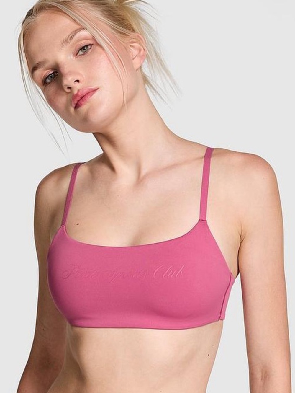 PINK Victoria’s Secret Relay Square Neck Sports Bra Pink Sports Club Large